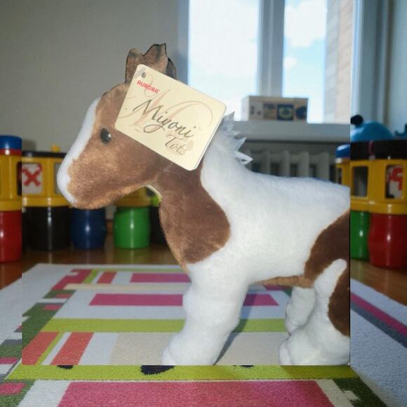 Aurora Miyoni 11" Plush Horse Pony Foal Pinto Stuffed Animal Nursery Shower Gift - Picture 1 of 12